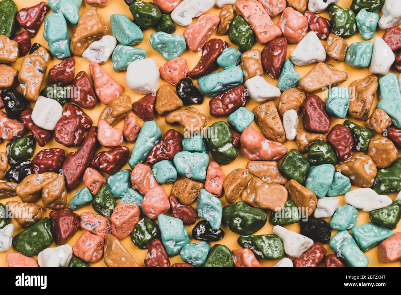 Candy pebbles background. sweets in the form of colorful stones Stock Photo