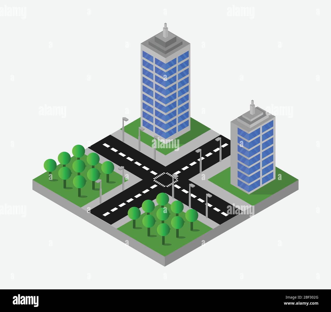 isometric skyscraper icon illustrated in vector on white background Stock Vector