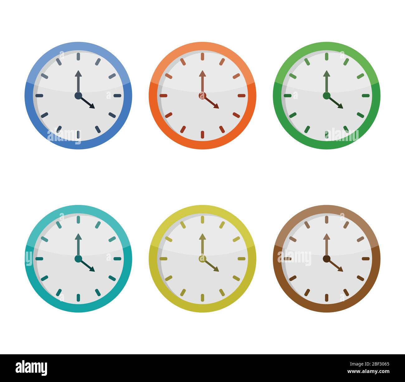 clock icon illustrated in vector on white background Stock Vector Image ...