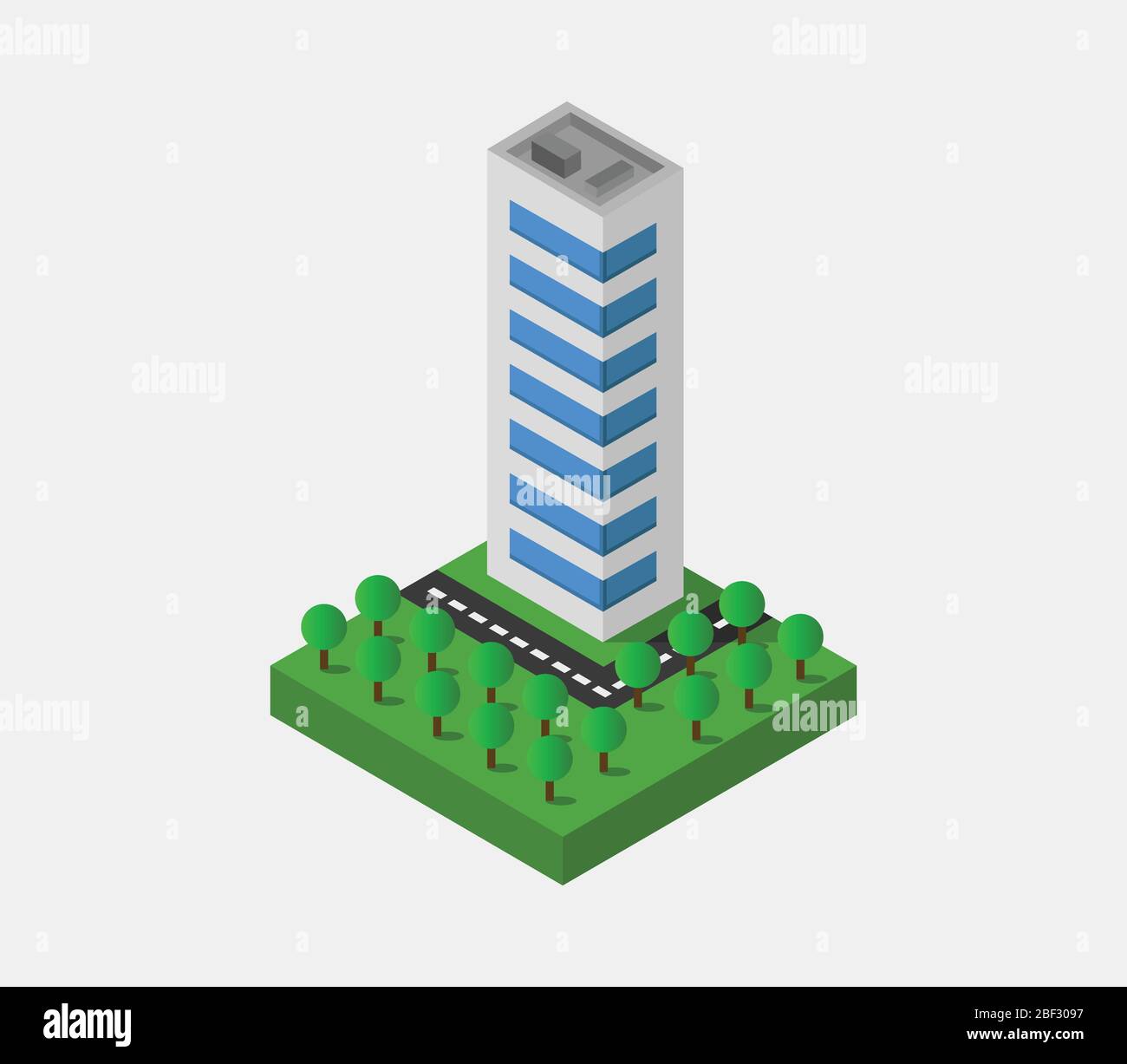 isometric skyscraper icon illustrated in vector on white background Stock Vector
