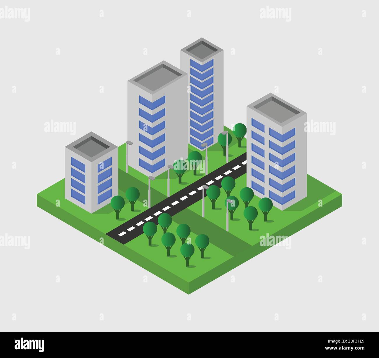 isometric skyscraper icon illustrated in vector on white background Stock Vector