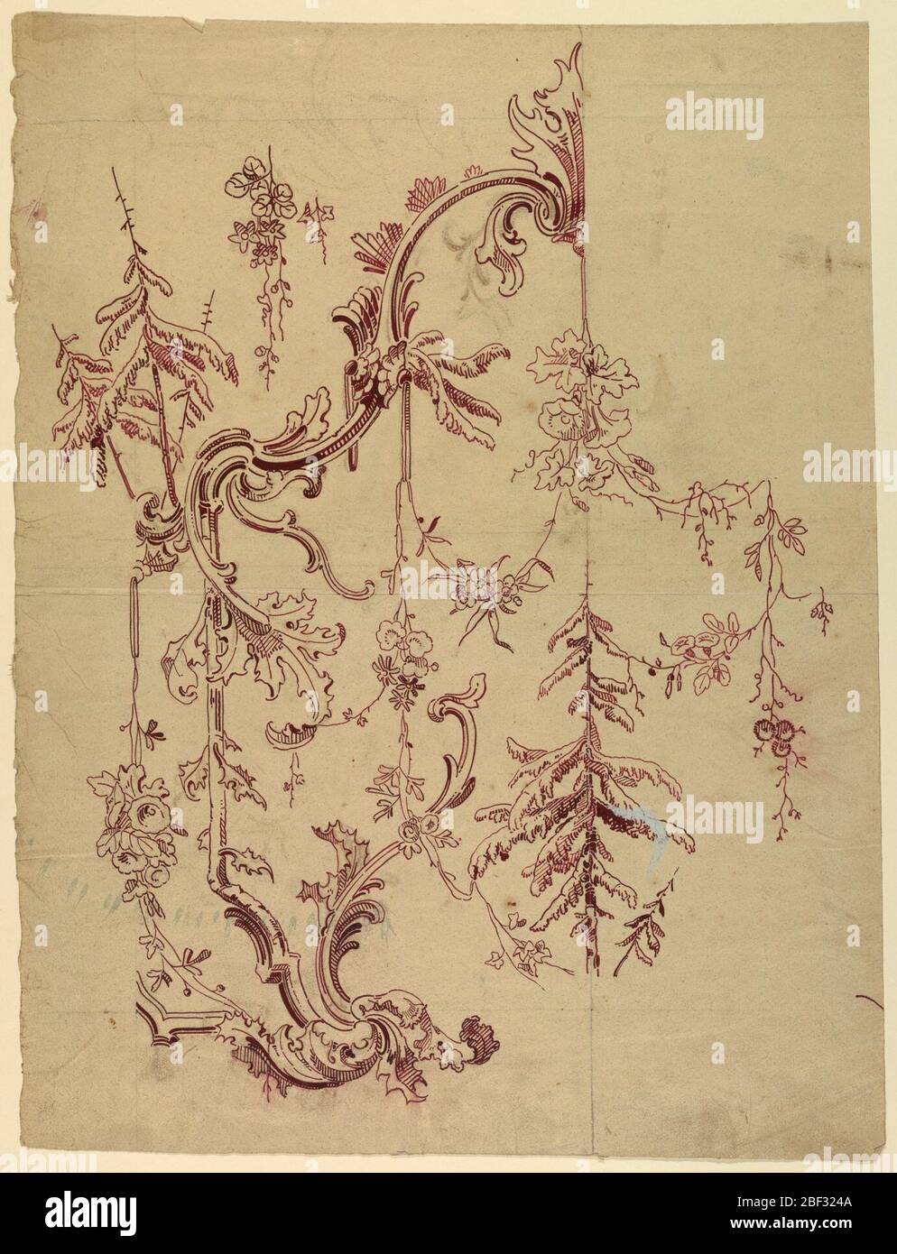 Design for a Woven or Printed Fabric or Wallaper. Escutcheon in Neo ...
