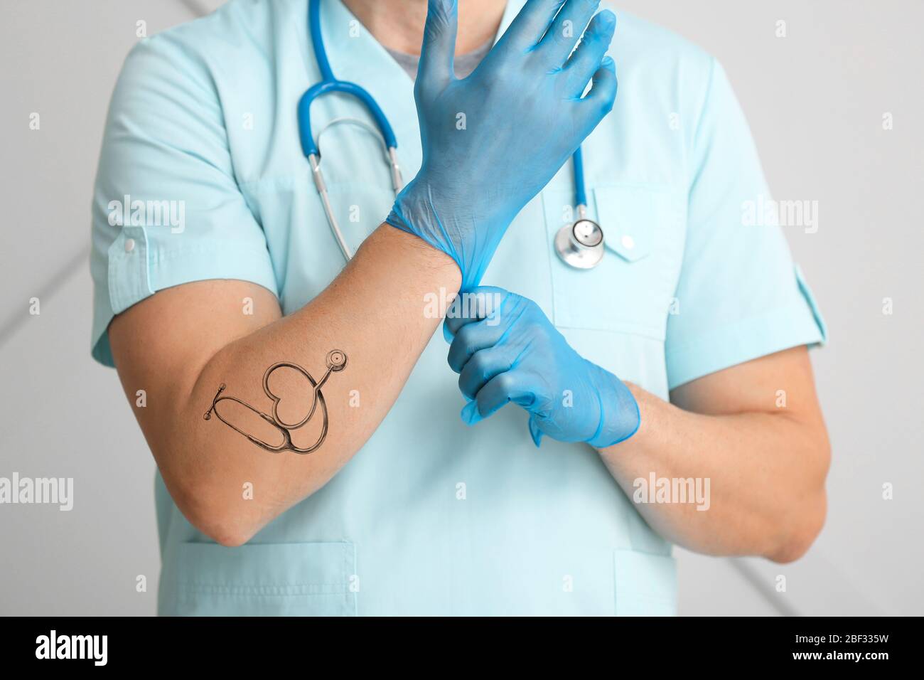 Female Doctor Tattoo Stethoscope On Arm Stock Photo 1671905365   Shutterstock