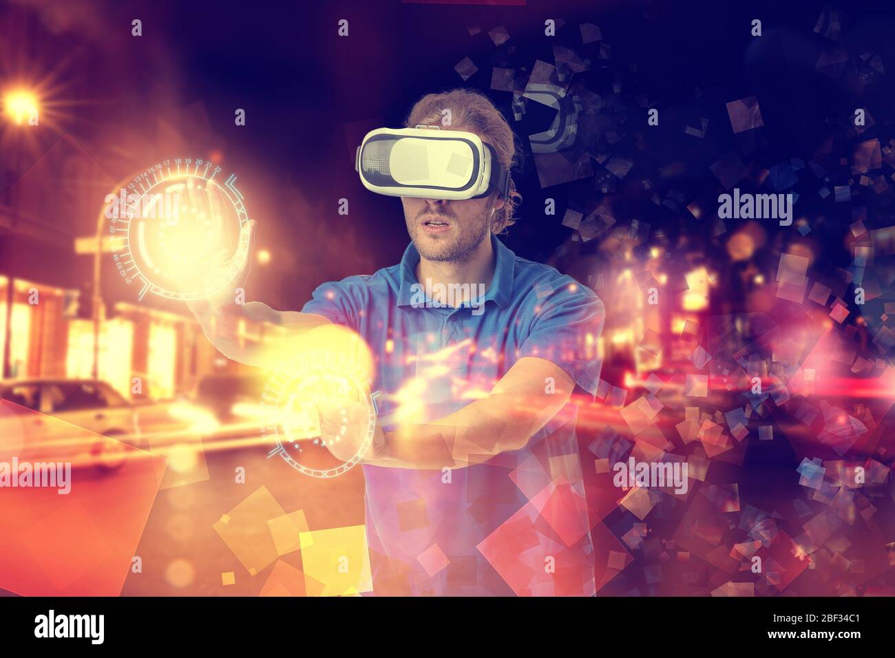Virtual reality goggles night city hi-res stock photography and images ...