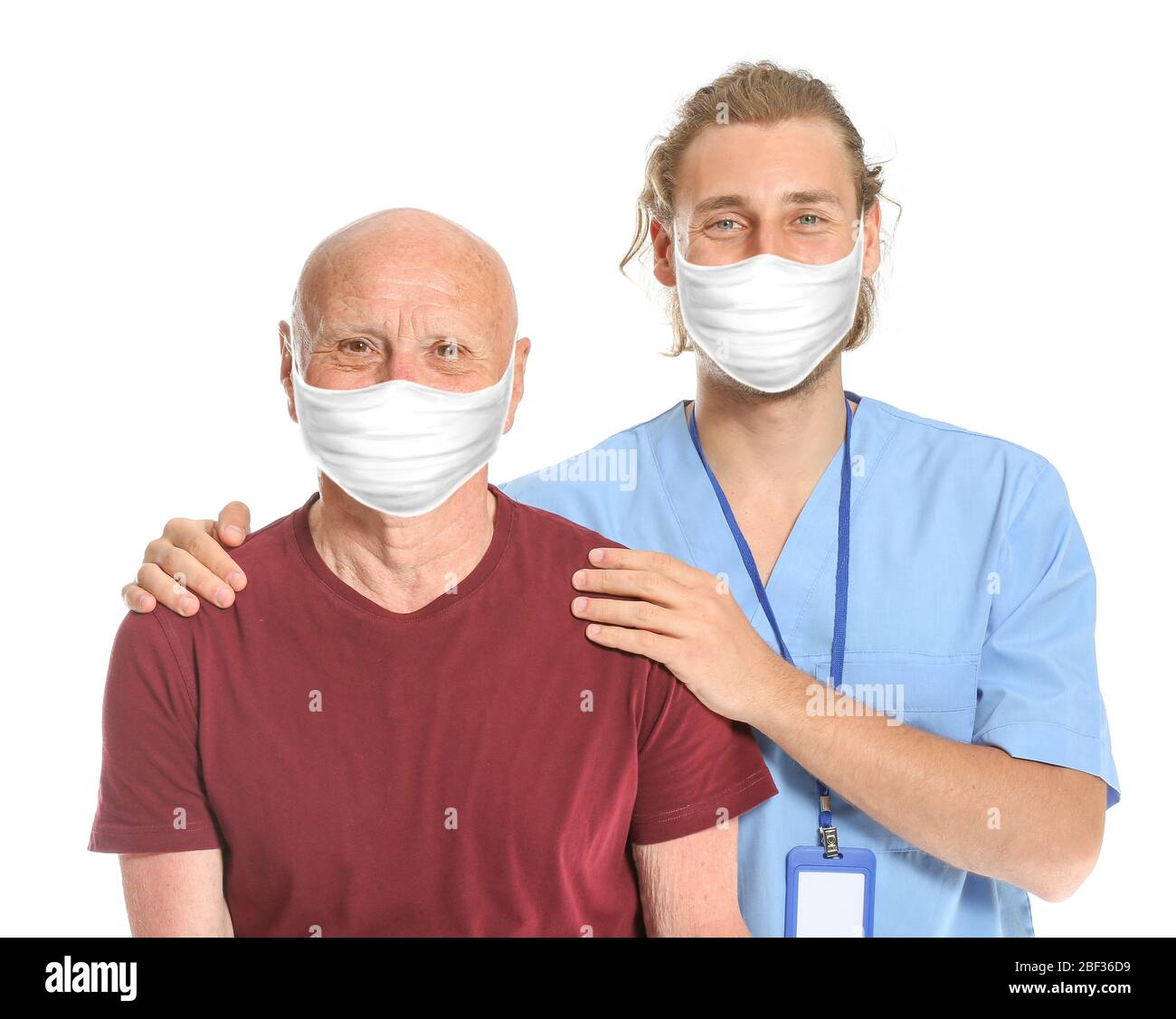 Elderly people wearing masks hi-res stock photography and images - Alamy