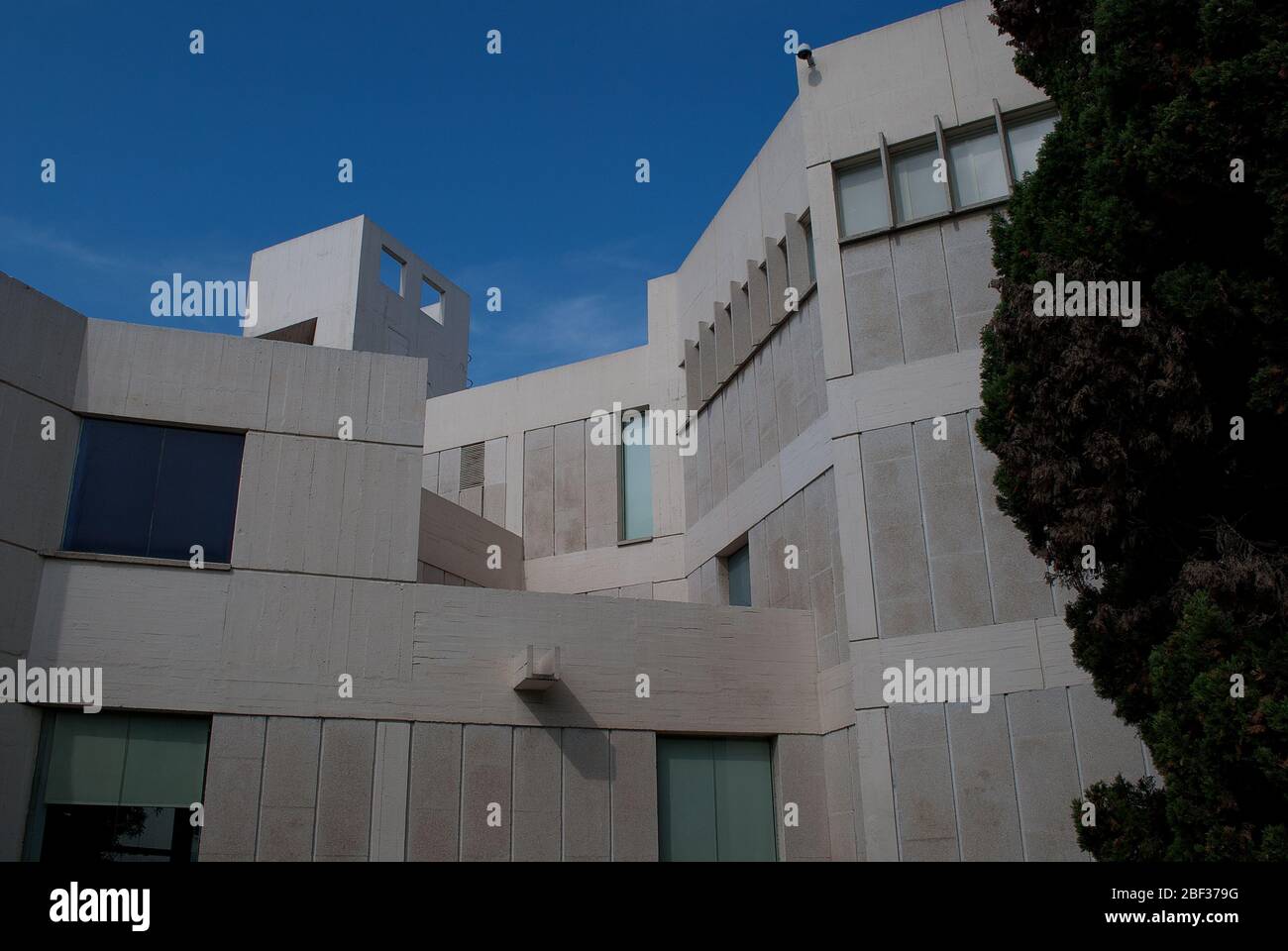 1970s Architecture Concrete Art Gallery Museum Fundacio Joan Miro building, Barcelona, Spain by Lluis Sert Stock Photo