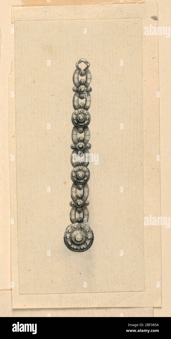 Design for a Chain. Jewelry design for a chain, the right side visible ...