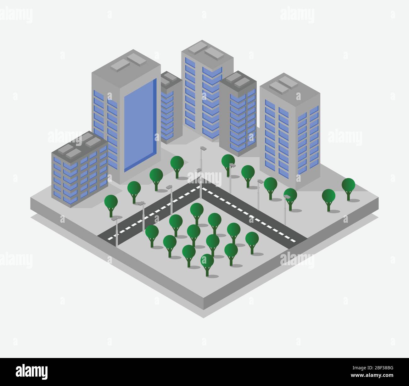 isometric skyscraper icon illustrated in vector on white background Stock Vector
