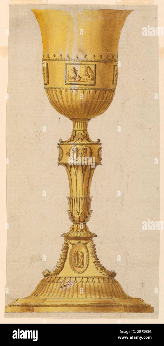 Design for a Chalice. Vertical rectangle. Design for a gold chalice, at