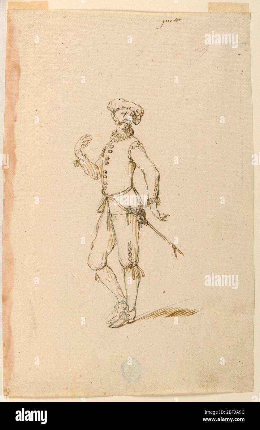 Captain Dancing Costume Design A Captain for a Ballet. Vertical rectangle. Shown in a ...