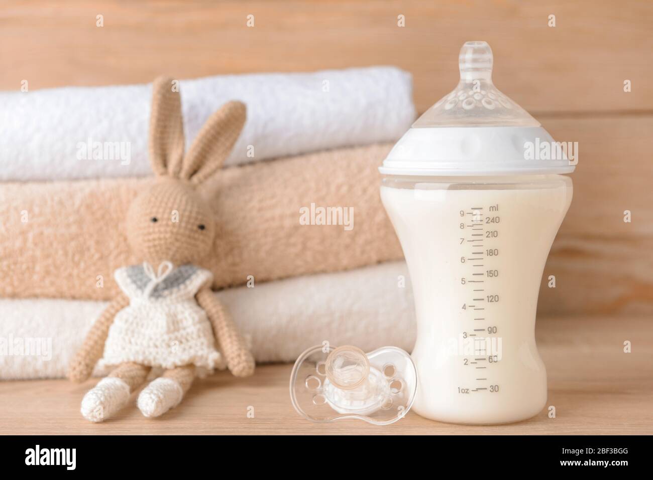wooden baby bottle toy