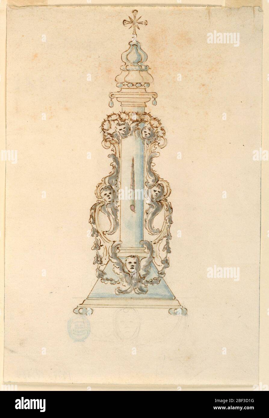 Design for a Reliquary for a Thorn of the Crown. Vertical rectangle
