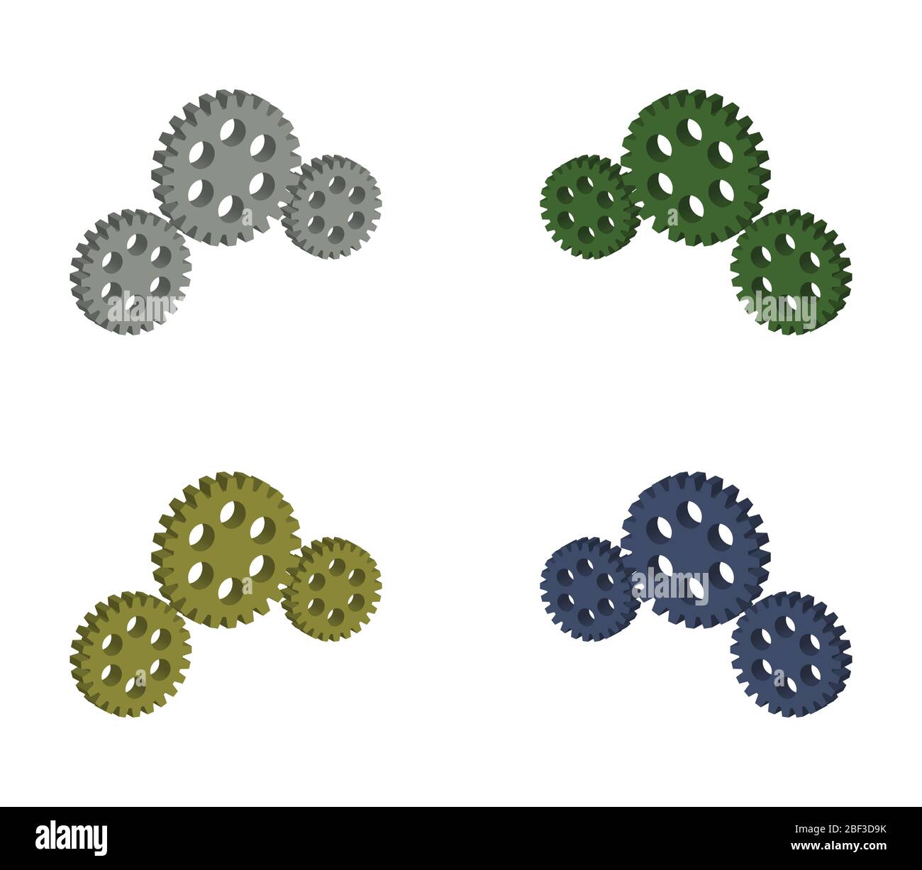 isometric gear icon illustrated in vector on white background Stock ...