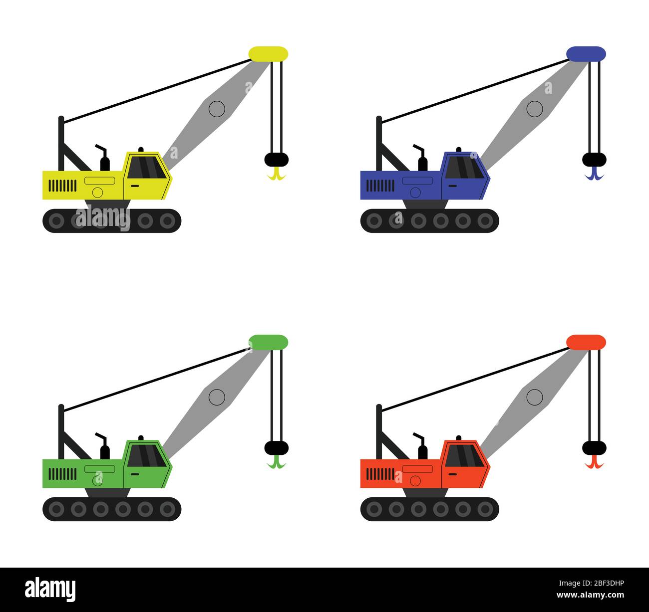 crane icon illustrated in vector on white background Stock Vector