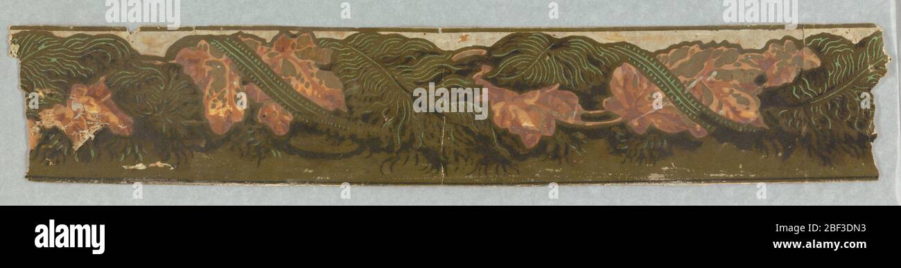 Border. Feathers and leaves intertwined to form a rope-list twist ...