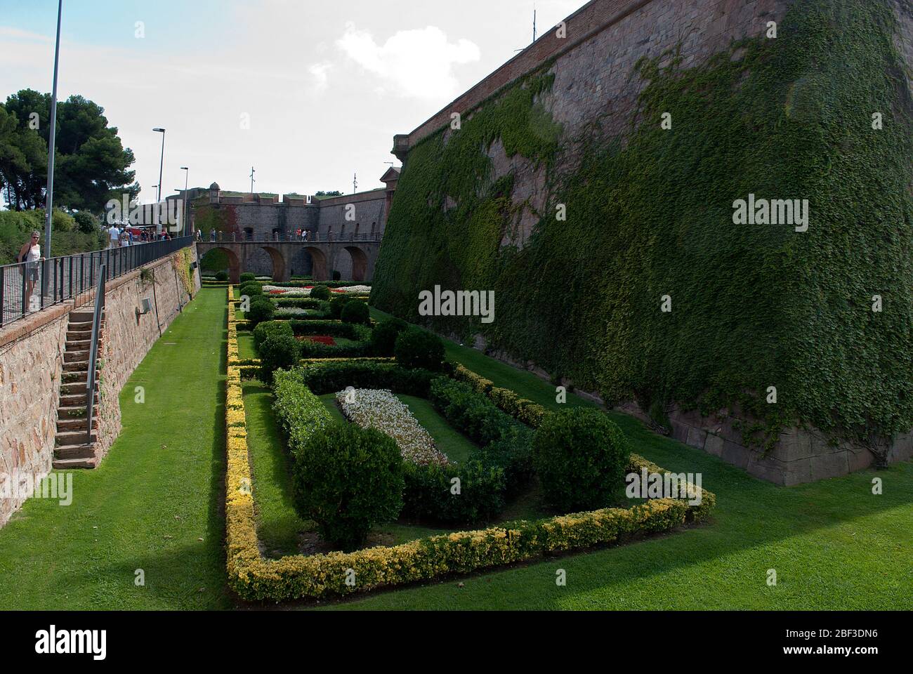17th Century Medieval Fortress Montjuic Castle, Barcelona, Spain Stock Photo