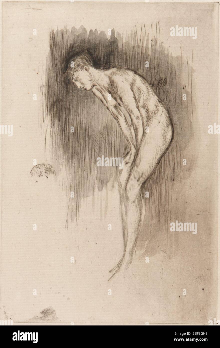 (Artist) James McNeill Whistler; United States; 1873; Drypoint on paper; H x W: 23.4 x 15.9 cm (9 3/16 x 6 1/4 in); Gift of Charles Lang Freer Stock Photo