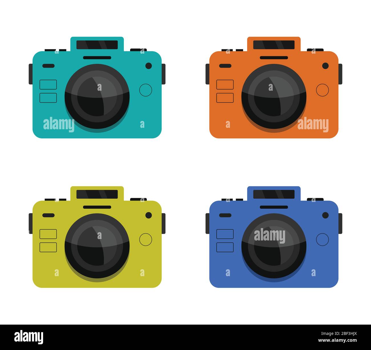 camera icon illustrated in vector on white background Stock Vector