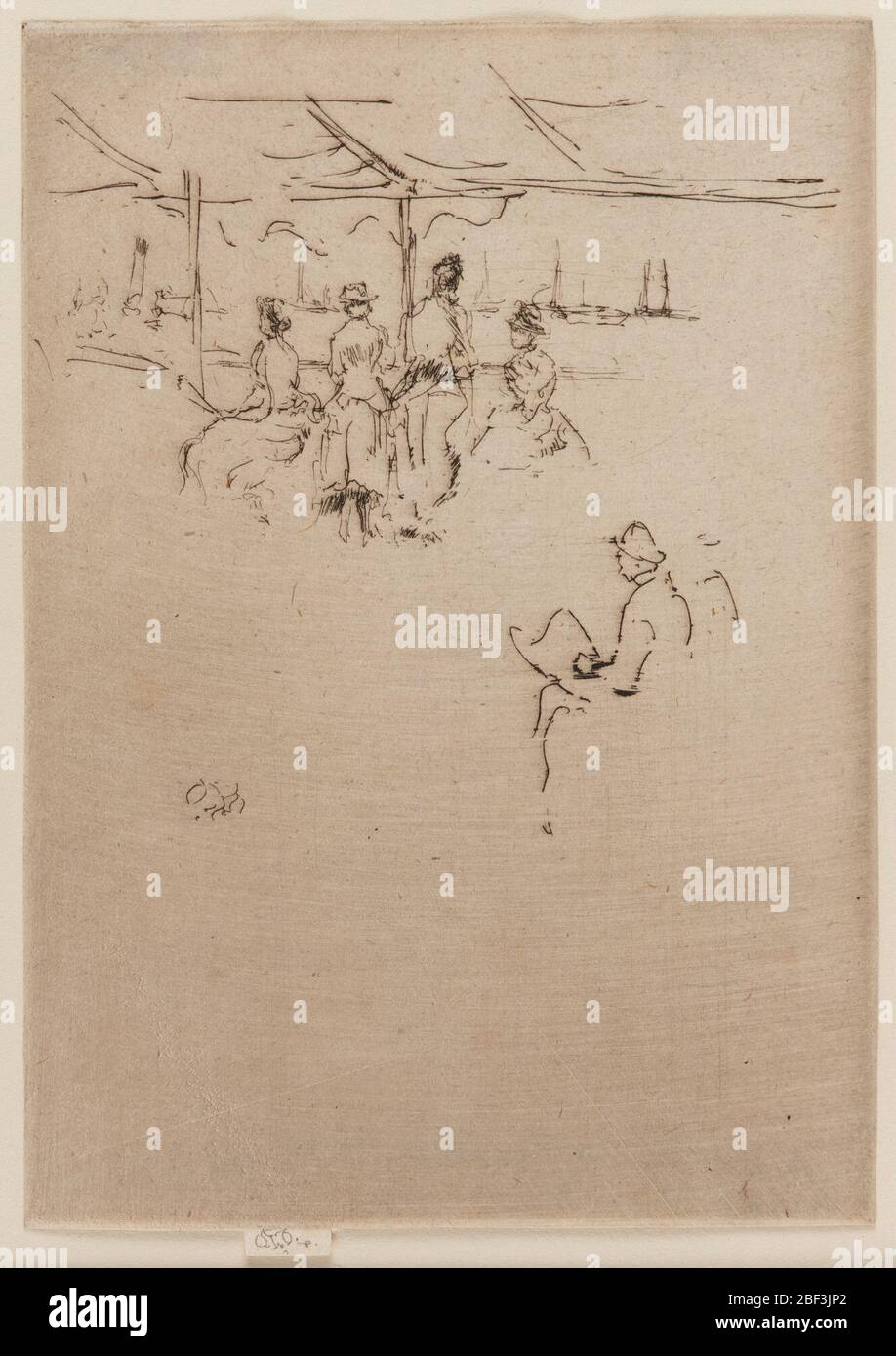 (Artist) James McNeill Whistler; United States; 1887; Etching on paper; H x W: 13.2 x 9.4 cm (5 3/16 x 3 11/16 in); Gift of Charles Lang Freer Stock Photo