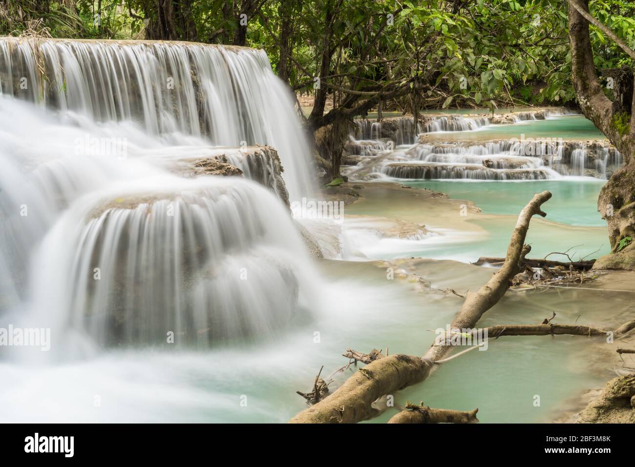 Kuang Si Waterfall near Luang Prabang, Laos Stock Photo
