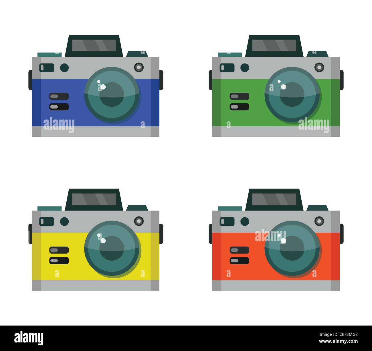 camera icon illustrated in vector on white background Stock Vector