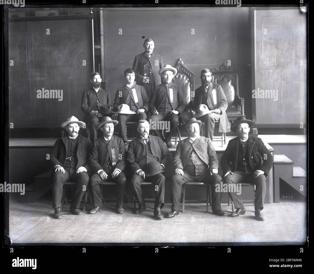 Group Portrait of North American Indian Delegation. Photographed in the Lecture Room in the West North Range of the United States National Museum, now known as the Arts and Industries Building.Smithsonian Institution Archives, Acc. 11-006, Box 013, Image No. Stock Photo