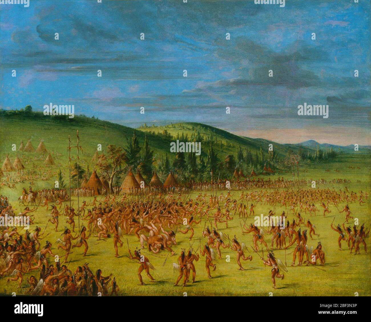Ballplay of the ChoctawBall Up. In 1834, George Catlin witnessed Choctaw lacrosse in Indian Territory near present-day Oklahoma, and was captivated by the game. Stock Photo