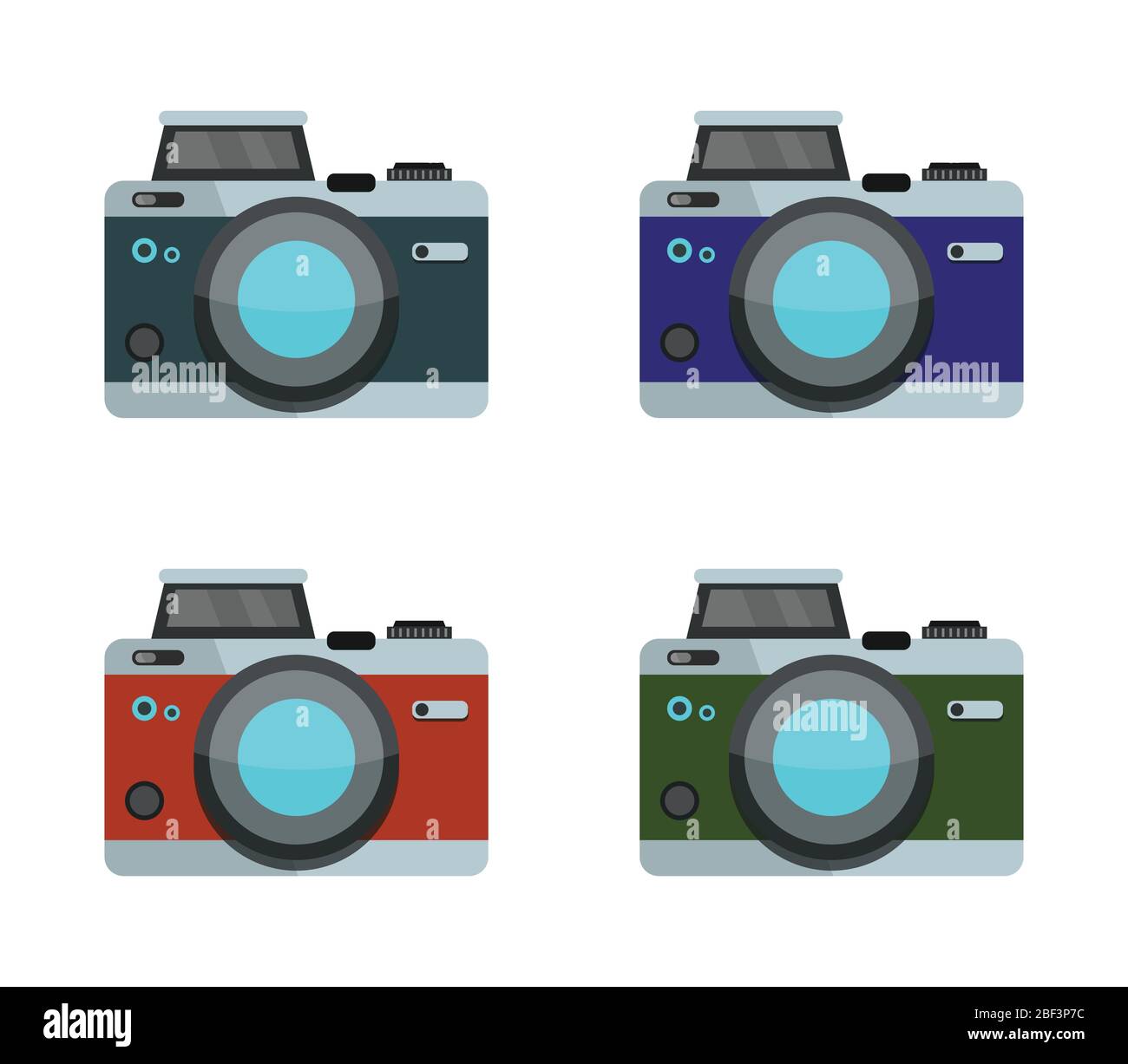 camera icon illustrated in vector on white background Stock Vector