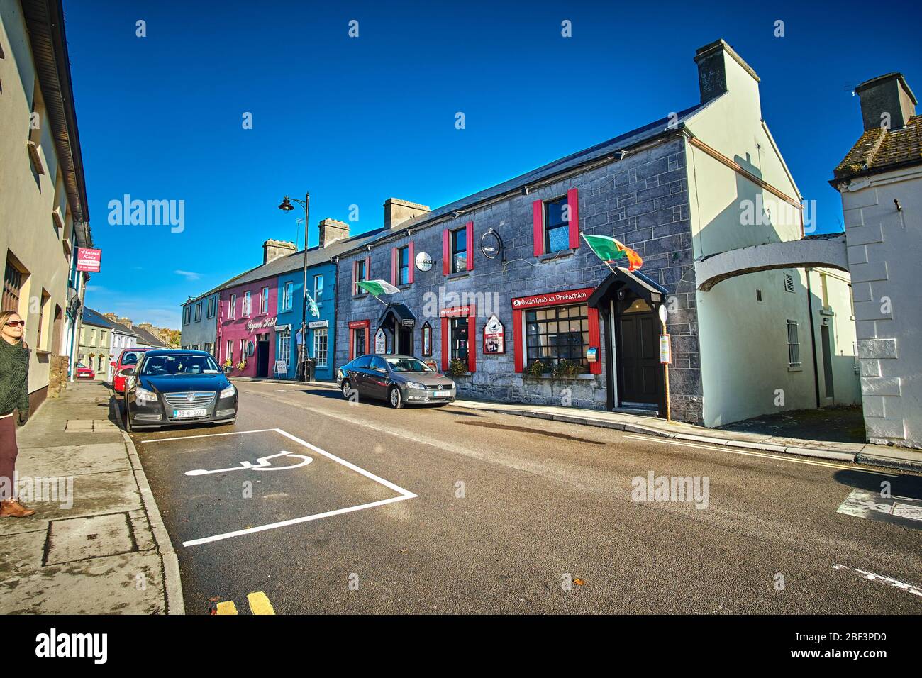 Exterior of Downtown shops and stores in Cong, County Mayo, Connemara, Republic of Ireland Stock Photo