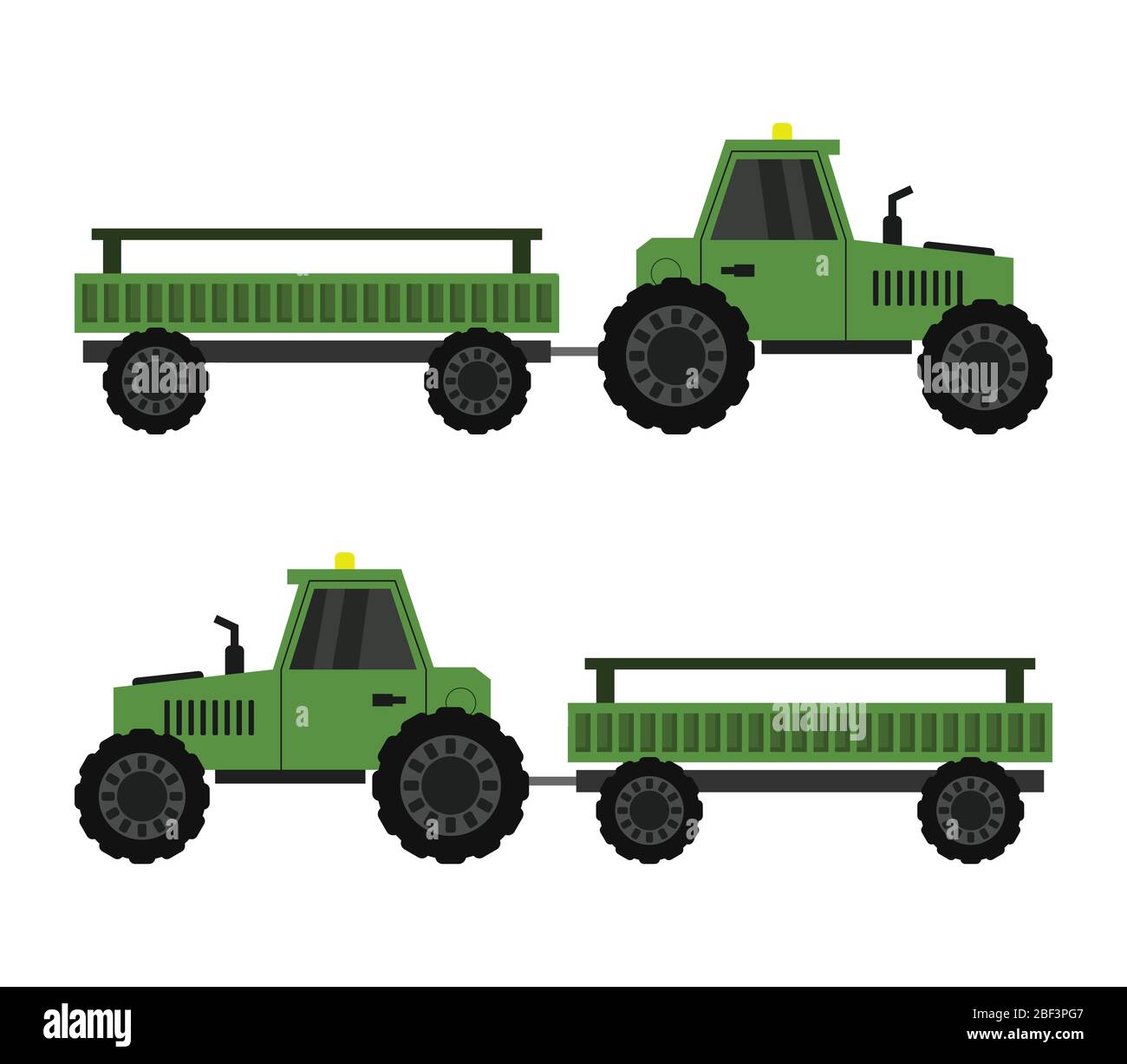 tractor icon with a cart illustrated in vector on white background ...