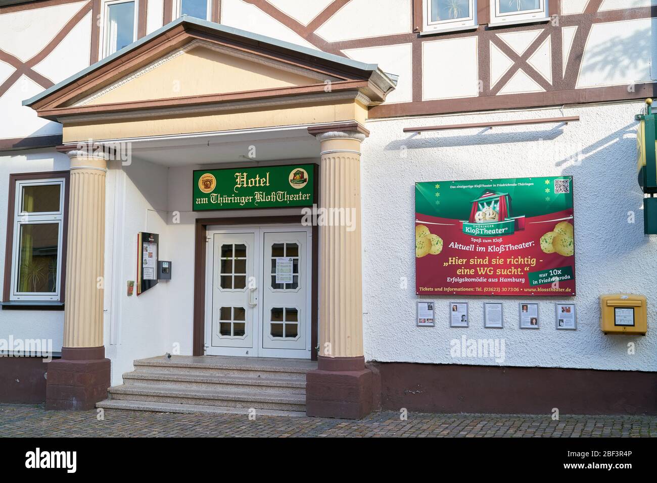 popular Thuringian Dumpling Theater (Thüringer Kloß Theater) in the health resort Friedrichroda in the Thuringian Forest in Germany Stock Photo