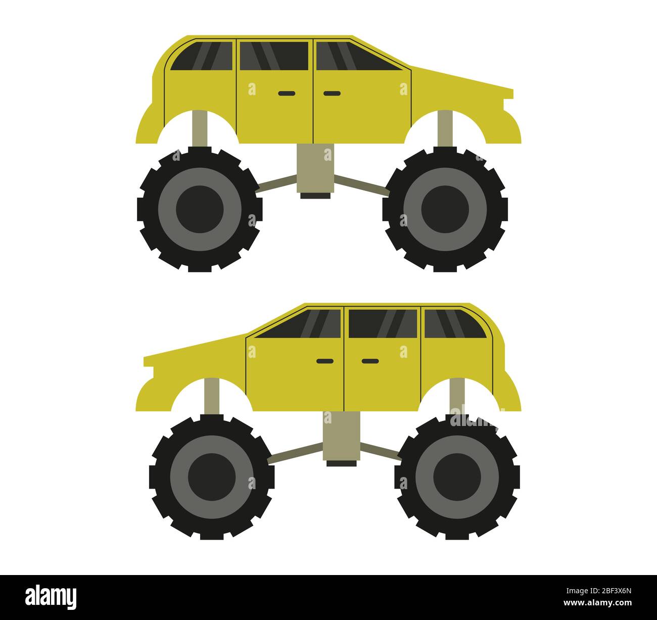 Monster Truck Vector Cartoon Vehicle or Car and Extreme Transport  Illustration Set of Heavy Monstertruck with Large Stock Vector -  Illustration of fire, cartoon: 118152663