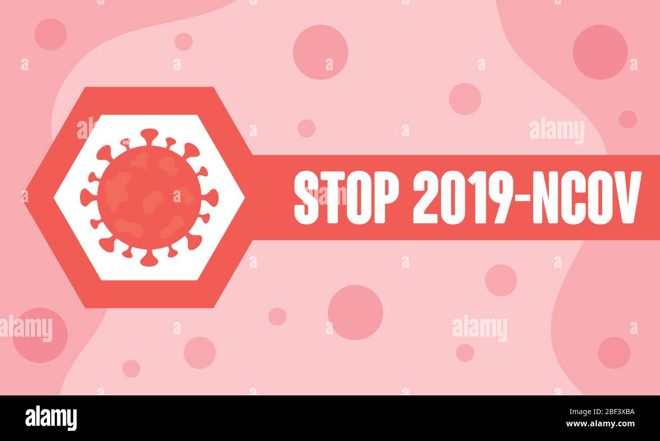 Stop covid 19 concept, sign with coronavirus symbol over red background ...