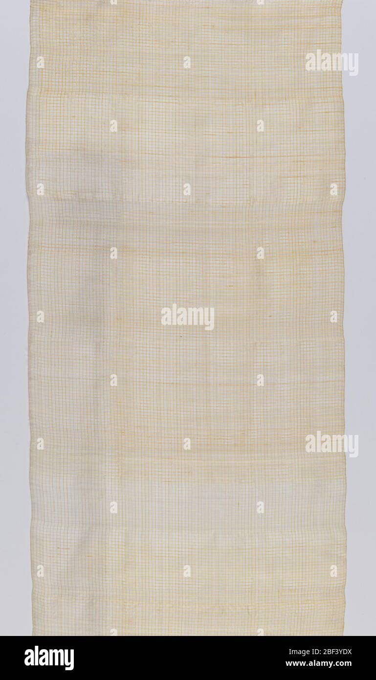 Textile. Sheer white pineapple fiber with a fine check of yellow silk Stock Photo Alamy