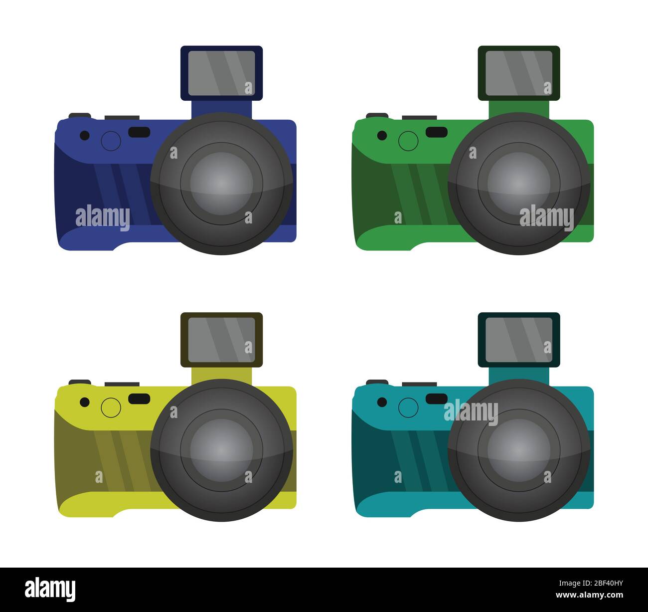 camera icon illustrated in vector on white background Stock Vector