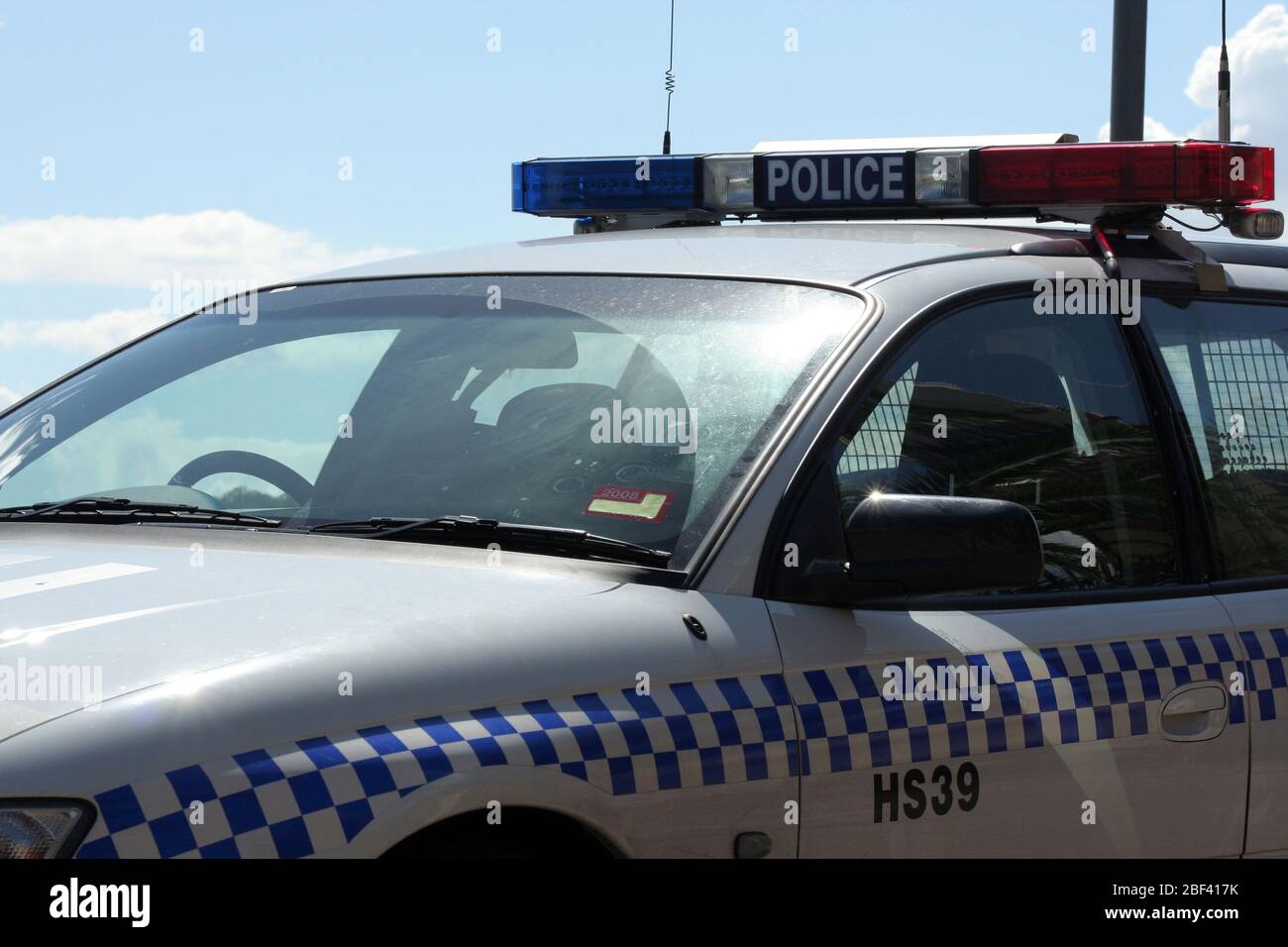 AUSTRALIAN POLICE FORCE CAR PARKED NEAR THE HARBOUR BRIDGE, SYDNEY, NEW SOUTH WALES, AUSTRALIA. Stock Photo