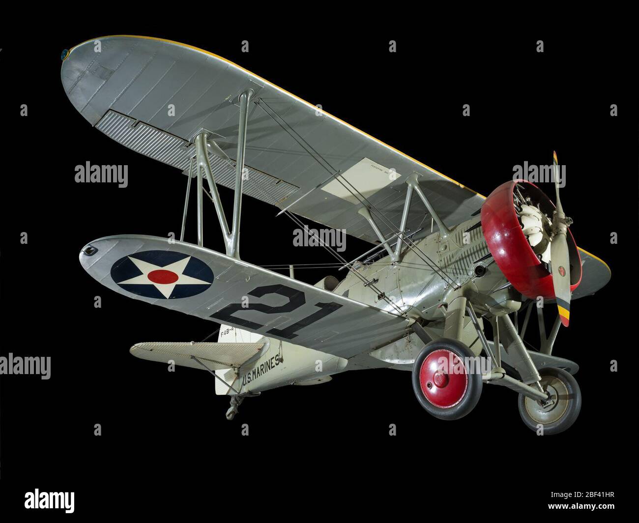 Boeing F4B4. Wing Span 914 cm (360 in.), Length 612 cm (241 in.), Height 285 cm (112 in.), Weight 1,070 kg (2,354 lb)The Boeing F4B/P-12 series served as the primary fighter of the U.S. Navy and U.S. Stock Photo