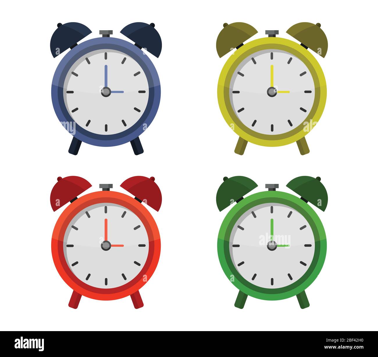 alarm clock icon illustrated in vector on white background Stock Vector ...