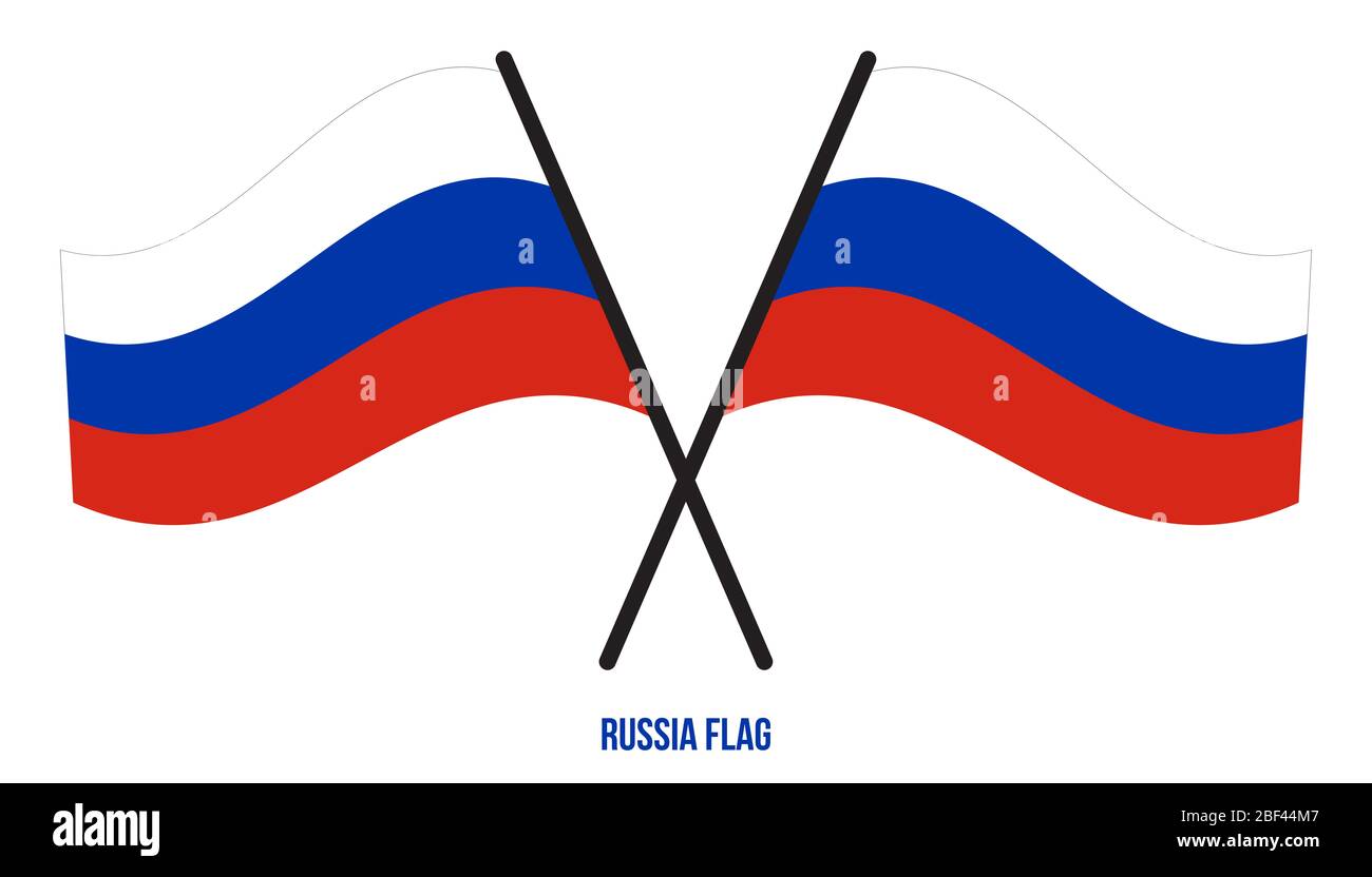 Flag with flagpole. Illustration of flag of Russia