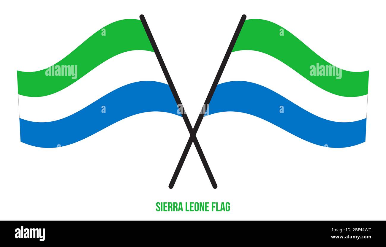 Sierra Leone Flag Waving Vector Illustration on White Background ...