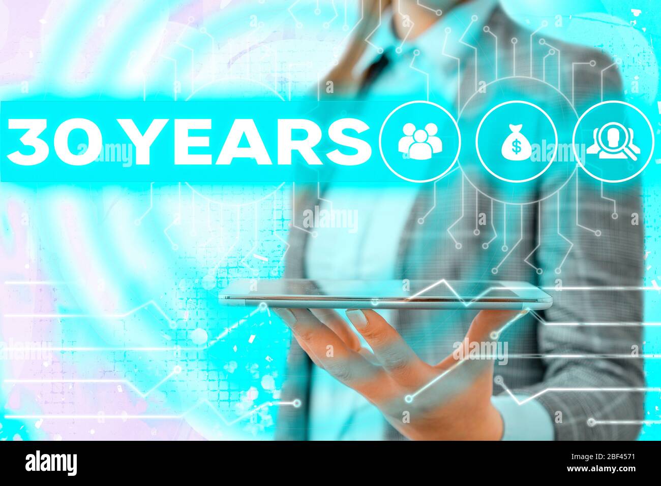 Conceptual hand writing showing 30 Years. Concept meaning Remembering ...