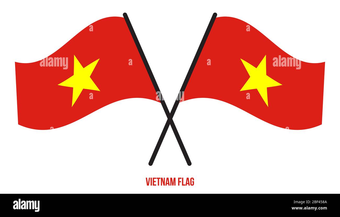 Vietnam Flag Waving Vector Illustration on White Background. Vietnam