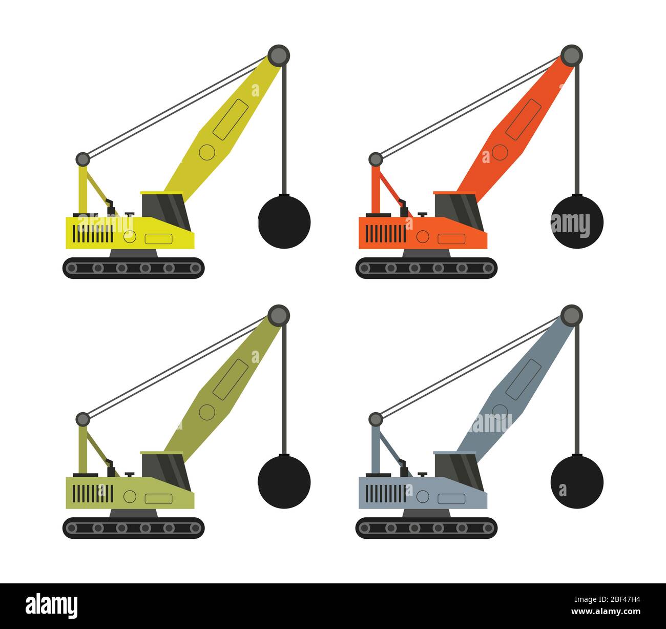 wrecking ball crane icon illustrated in vector on white background Stock Vector