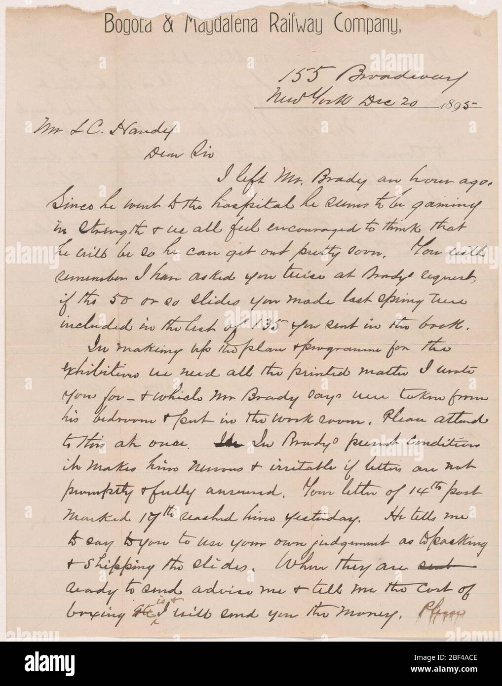 Letter to LC Handy from William M Riley Stock Photo - Alamy