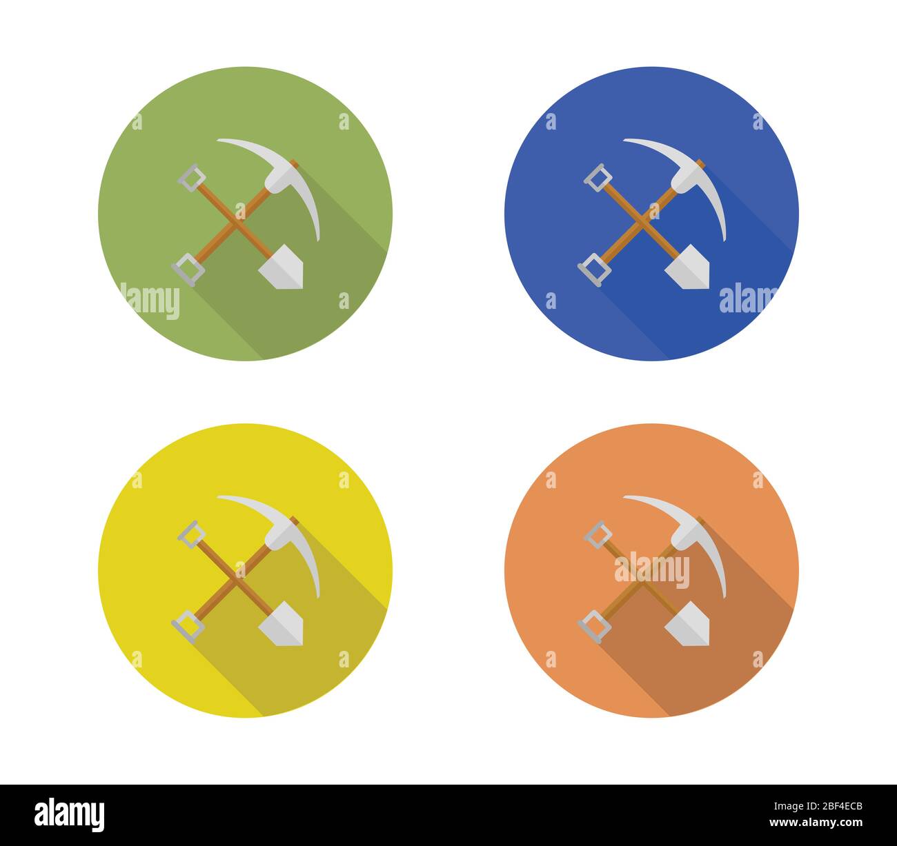 pickaxe and shovel icon illustrated in vector on white background Stock Vector
