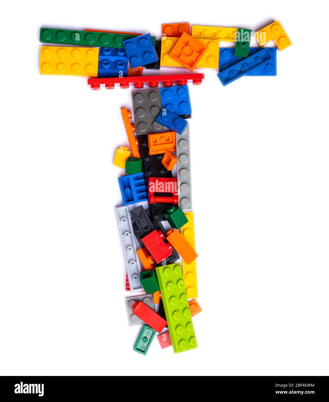 Letter T Of The English Alphabet From Multi Colored Children S Plastic Constructor On A White Isolated Background Bright Alphabet For Kids Design Stock Photo Alamy