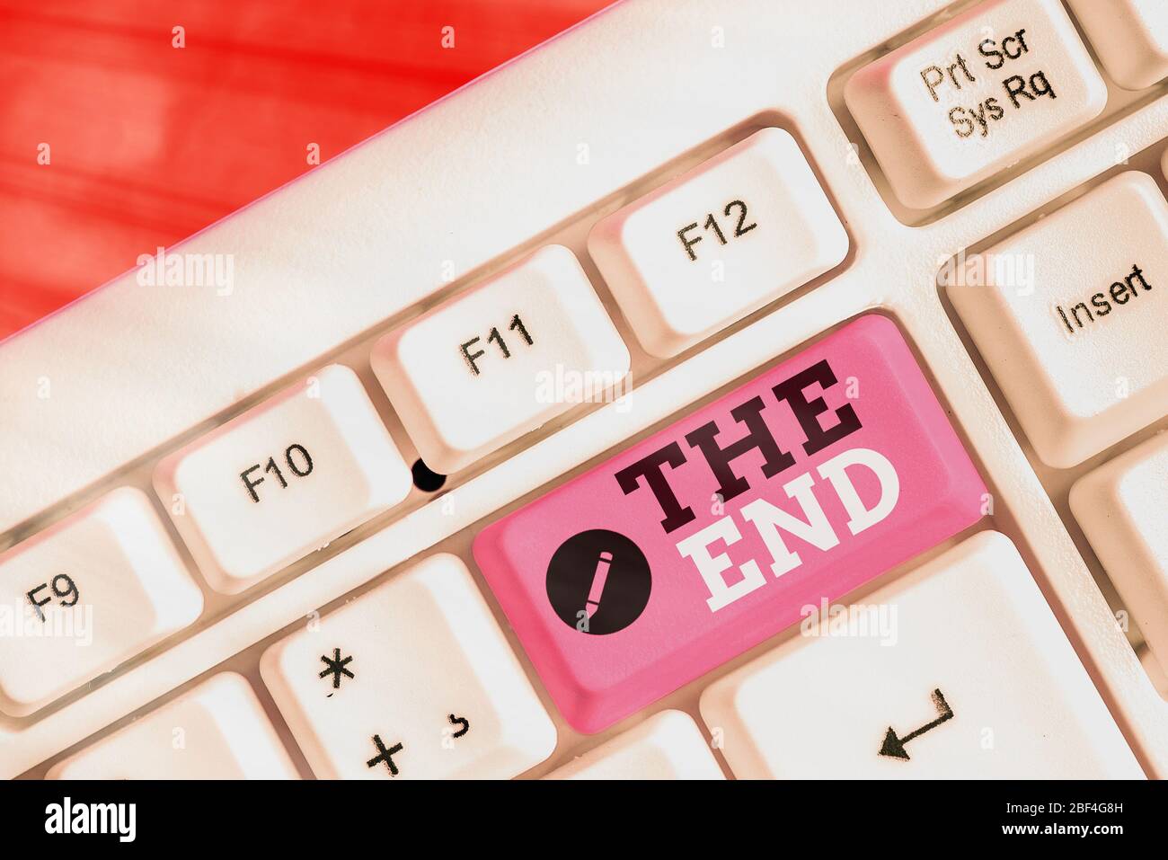Conceptual Hand Writing Showing The End Concept Meaning Final Part Of Play Relationship Event Movie Act Finish Conclusion Stock Photo Alamy
