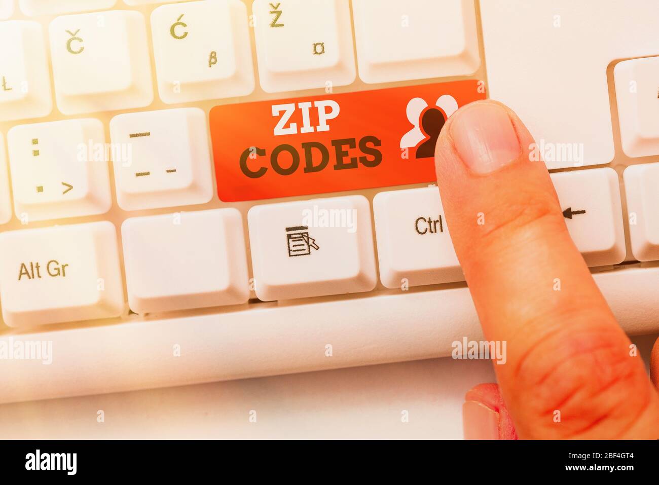 Writing note showing Zip Codes. Business concept for numbers added to a
