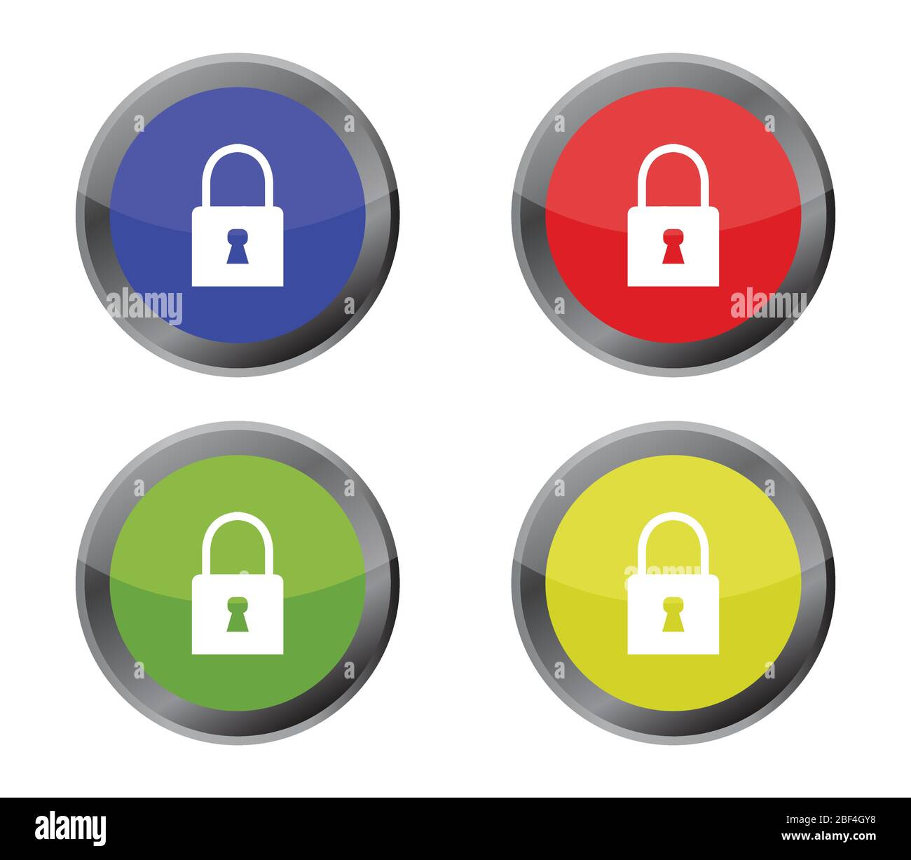 padlock button icon illustrated in vector on white background Stock ...
