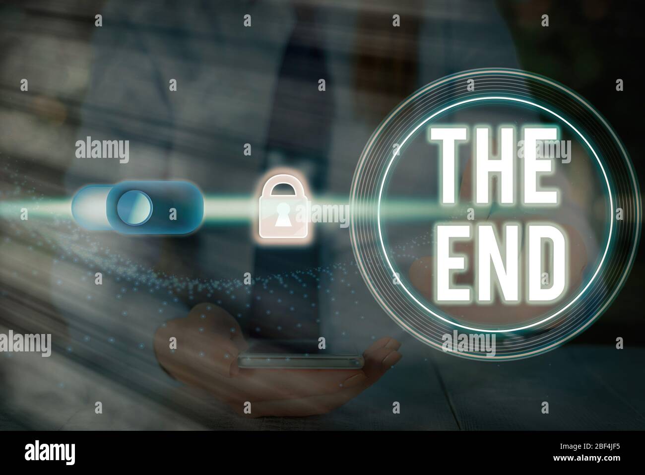 Final Note Image Writing note showing The End. Business concept for Final part of play ...